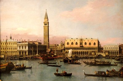 Uitzicht op de Piazzetta en het Bassin van San Marco in Venetië door Giovanni Antonio Canal